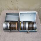 Lot Of 24 Vintage 8mm Home Movies Films Empty Metal Reels 7    2 Cases