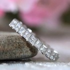 Moissanite 2 00 Carat Princess Shape Eternity Wedding Band Solid 14k White Gold