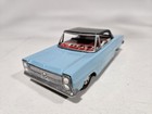 Vintage 1960s Japanese Tin Litho Ford 2-door Hardtop Friction Car Sky Blue Japan