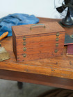 Antique Apothecary Cabinet Wood Drawer Tool Box Pencil Pen Artist Case Vintage