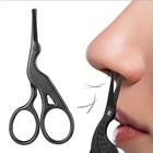 1 Pc Stainless Steel Round-tip Nose Hair Scissors     Safe For Facial Grooming