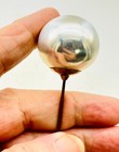 Uncommon Antique Hatpin bright Starsilver Mercury Glass Sphere Especially Lovely