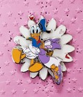 Disney World Of Walt Donald Duck   Daisy Duck Flower Glitter Single Pin On Pin