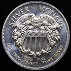 1970   s Vintage Monark Eagle Rare Coin 1 Troy Oz  999 Fine Silver Round Medal 999