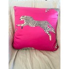 House Of Scalamandre Leaping Cheetah Pillow Bubblegum Pink 22 x22 