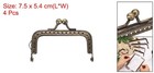 4pcs Metal Purse Frame 3  Retro Rectangle Kiss Lock Clasp Frame Embossed bronze