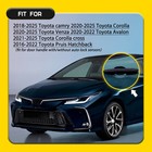 For 2018-24 Toyota Camry Gloss Blk Door Handle Cover Trim Set 4pc Snap-on 1 10x