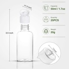 25 Pack 1 7oz 50ml Plastic Empty Bottles Clear Travel Containers 25  