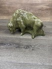 Vtg Large Ceramic Bison Buffalo Figurine Glazed Green  Home Decor 11 X7 5   