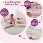 Badger Basket 1-2-3 Convertible Doll Bunk Bed - Pink Stripe Design Bedding And