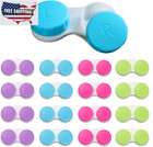 16 Pack Mini Contact Lens Case Set  Colorful Bulk Box Holder