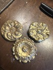 Antique French Brass Picture Rosettes Ormolou Cache Clou Hook Covers C1800s Gold