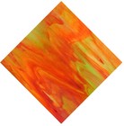 8 X 10 In Orange   Green Wispy Opal Wissmach Stained Glass Sheet   Binari