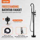 Vevor Floor Mount Freestanding Bathtub Faucet Tub Filler W hand Shower Black