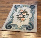 Delightful Hand-hooked Rug Floral Design Soft Colors 31 5    X 20    Very Good Shape