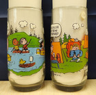 Set Of 3 Vintage Mcdonald s Peanuts Camp Snoopy Collection Glasses Guc