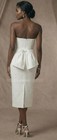 Nwt Minimalistic Beaded Strapless Back Bow Pearl Detail Wedding Dress Gown Sz 10