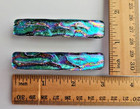 Fused Small Pair multicolor Dichroic Glass Genuine French Hair Barrettes