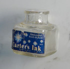 Antique Carter   s Ink Bottle 1 1 4 Oz Blue Black Vintage Fountain Pen Us Pat  2x2