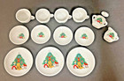 14 Piece Set Porcelain Childrens Chritmas   Bears Tea Set Retro Boho Vintage