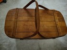 Vintage Weaved Picnic Basket Antique Box Boxes Wooden 21 
