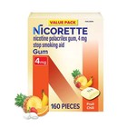  2 Pack  Nicorette Nicotine Gum  Stop Smoking Aids  4 Mg  Fruit Chill  160 Count