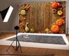 10x8ft Fall Harvest Backdrop Brown Wood Board Pumpkins Thanksgiving