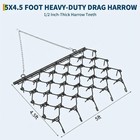 Heavy Duty 5 X 4 5 Ft Drag Harrow With 1 2  Tines For Atv   Utvs Lawn Tractors