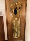 1920s-inspired Vintage Sequins Gold Gala prom Dress B32 W24 H32