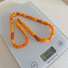 Amber Necklace  Stone Beads Vintage Soviet Baltic  Jewelry Amber 28 G 