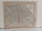 1873 Mitchell Atlas County Map Georgia And Alabama   Authentic Hand-colored