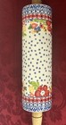 Pioneer Woman Ceramic Rolling Pin Dazzling Dahlias Retired Wood Handles
