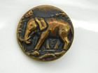 Antique Vintage Picture Button Brass Elephant 1 
