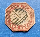 India Stamp  Scott 6 Used Cut To Shape With A Thin