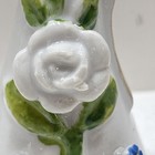 Vintage Porcelain Small Vase With  White Rose Japan - 1940 s 