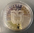 Huge Genuine 1974 Panama 20 Balboas Simon Bolivar 4 57 Oz  925 Silver Proof Coin