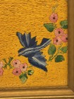 Vintage Framed Crewel Blue Bird Floral Handmade 12x12   