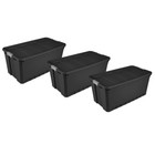50 Gal Storage Containers Large Stacking Bin Box Plastic Tote Organizer  3 Pack