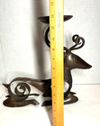 Cast Iron Reindeer Pillar Double Candle Holder 13  Tall Rustic Deer Decor