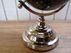 Black Version Globe World Map W chrome Metal Base  10    Tall  20  Globe Dia 