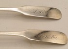 Pair Of Newell Harding Coin Silver Teaspoons - Circa 1830