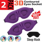 2pack Travel 3d Eye Mask Sleep Soft Padded Shade Cover Rest Relax Blindfold