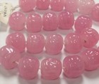 24 Vintage Japan Cherry Brand Glass Rose Quartz 12mm  Baroque Round Beads 4635t