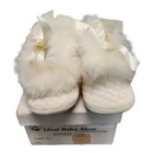 Vintage Mrs  Day s Ideal Baby Shoes Size 1 Fur Trim White  196 Read