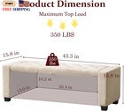 Ottoman With Storage Tufted Storage Bench For Bedroom Free Shipping Us   