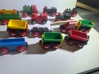 Brio Wooden Train Lot     5 Locomotives  10 Cars  37 Track Pieces   Tunnel     Vinta