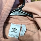 Adidas Originals Women s L Pink Logo Pullover Fleece Hoodie W  Pockets