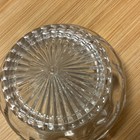 Clear Pressed Glass Lidded Powder Jar Covered Dish With Starburst Lid