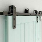 4ft-20ft Bypass Sliding Barn Door Hardware Kit For Double Door closet heavy Duty