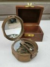 Stanley London Compass Nautical Brass Brunton Compass With Wooden Box 